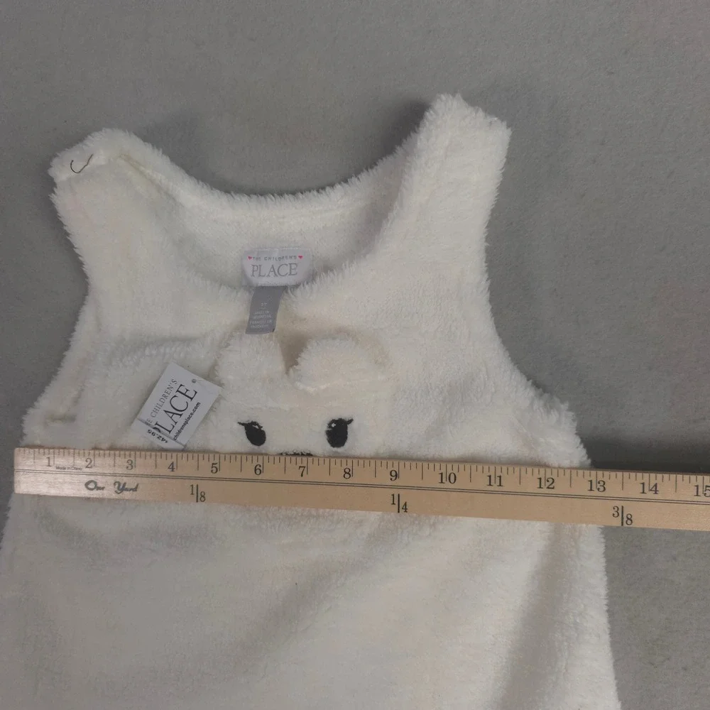 The Children's Place Girls Sleeveless Polar Bear Faux Fur Dress Size 3T NWT‎
